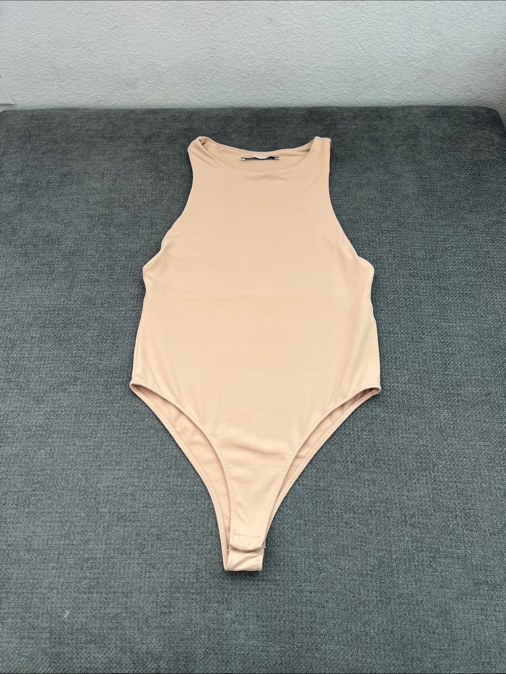Zara Cream/Nude High-Neck Girls' One-Piece Bodysuit